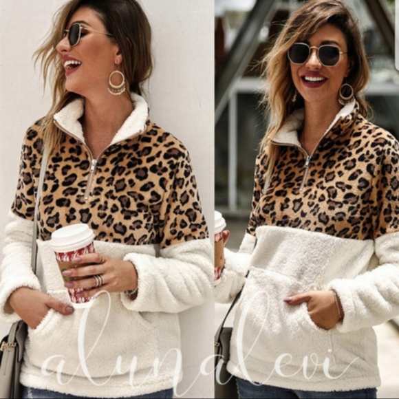 Leopard Sherpa Halfzip - Picture 3 of 3